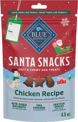 Christmas Santa Snacks Soft & Chewy Dog Treats, Natural Holiday Morsels